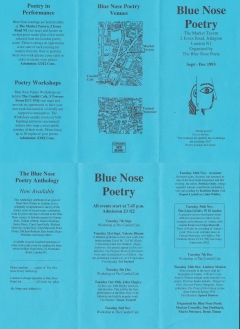 Blue Nose Poetry Islington Sept - Dec 1993