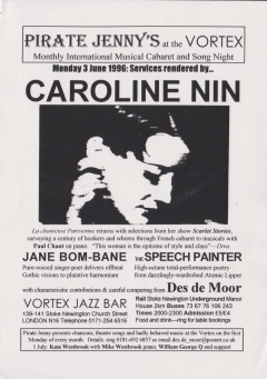 Vortex Jazz Bar Stoke Newington June 1996 001