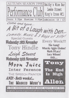 Smithys Wine Bar Kings Cross Autumn 1998 001