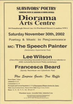 Survivors Poetry Diorama Arts Centre Nov 2002 001