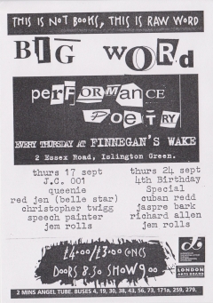 Big Word Finnegans Wake Islington September 001