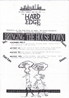 Hard Edge Club Red Lion Soho 15th October