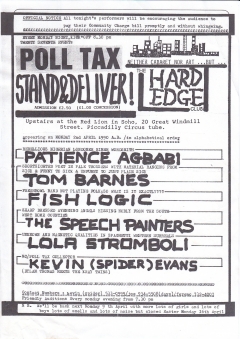 Hard Edge Club Red Lion Soho Mon 2 April 1990