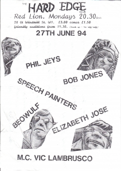 Hard Edge Club Red Lion Soho Mon 27 June 94