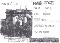 Hard Edge Club Red Lion Soho Mon7th Feb 1994